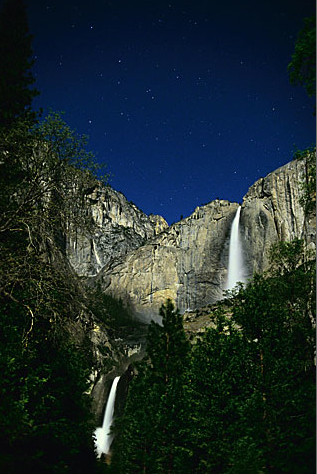 Galen Rowell Yosemite Falls print, on display at Sun to Moon Gallery, Dallas, TX